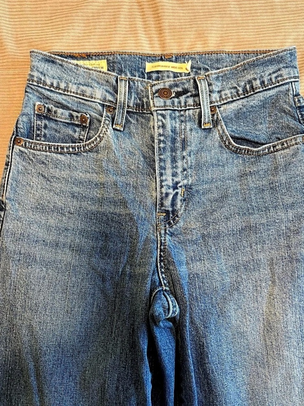 Levi's 728 High Rise Wide Leg Wide Leg Jeans Blue Waist 26